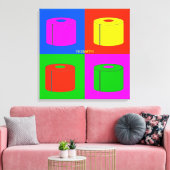 Pop Art Retro Psychedelic Toilet Paper Vibrant Canvas Afdruk (Insitu (Woonkamer))