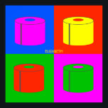 Pop Art Retro Psychedelic Toilet Paper Vibrant Poster<br><div class="desc">Pop Art Retro Psychedelic Toilet Paper Vibrant Colors. Kleurrijk op Art Toilet Paper,  om je te laten glimlachen en kalmeren. U kunt het personaliseren of het leeg houden</div>