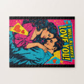 Pop Art Retro Romantische Strips Kleurrijke Romant Legpuzzel (Horizontaal)