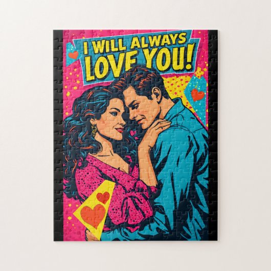 Pop Art Retro Romantische Strips Kleurrijke Romant Legpuzzel (Verticaal)