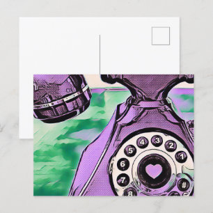 Pop Art Retro Telefoon Briefkaart