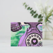 Pop Art Retro Telefoon Briefkaart (Staand voorkant)