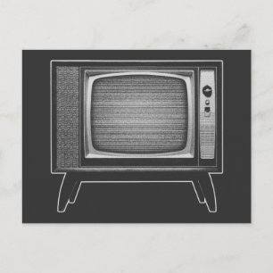 Pop Art Retro Televisie Set Briefkaart