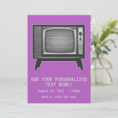 Pop Art Retro Television Set Kaart (Staand voorkant)