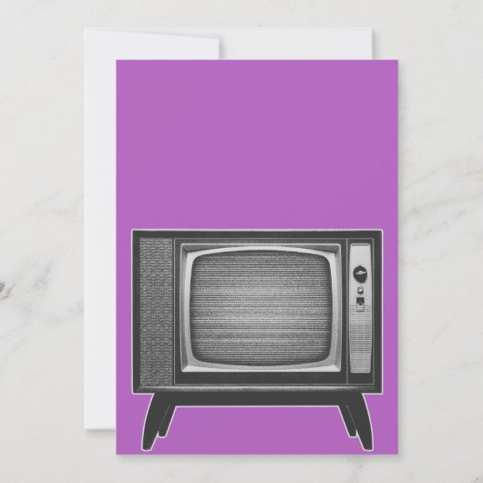 Pop Art Retro Television Set Kaart (Achterkant)