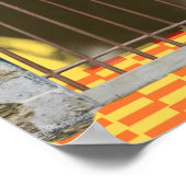 Pop Art Retro  Vrouw Gezicht gele achtergrond Poster (Hoek)