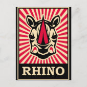 Pop Art Rhinoceros Briefkaart (Voorkant)