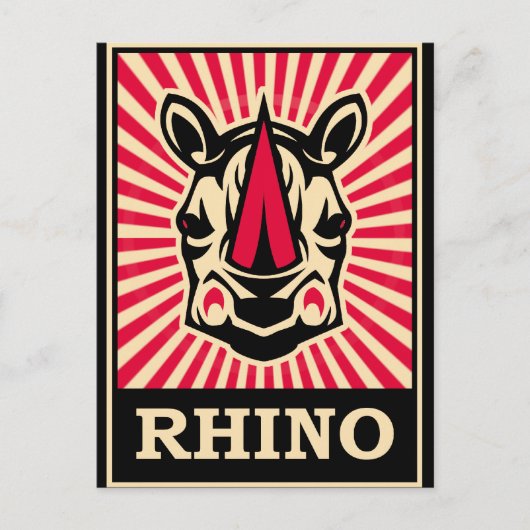 Pop Art Rhinoceros Briefkaart (Voorkant)