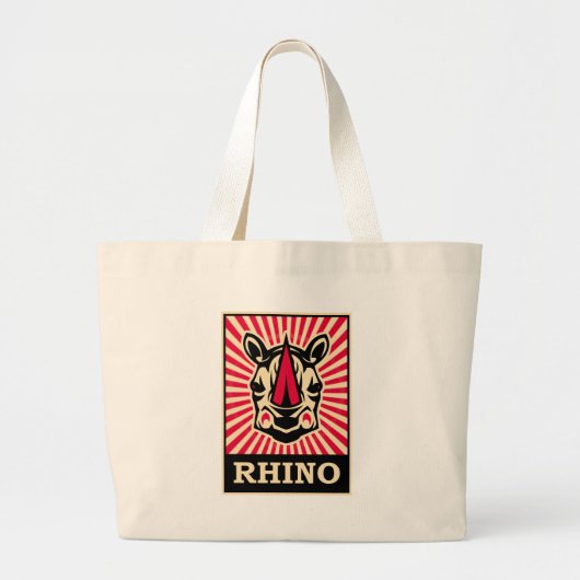Pop Art Rhinoceros Grote Tote Bag (Voorkant)