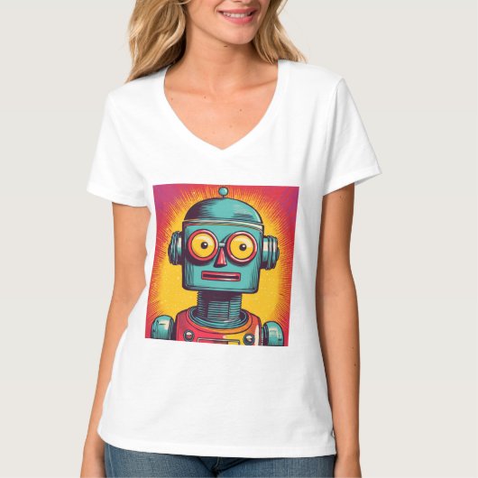 Pop Art Robot T-shirt (Voorkant)