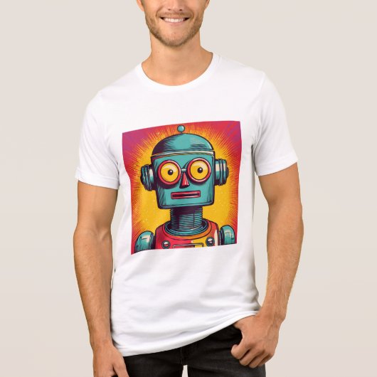 Pop Art Robot Tri-Blend Shirt (Voorkant)