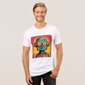 Pop Art Robot Tri-Blend Shirt (Voorkant volledig)