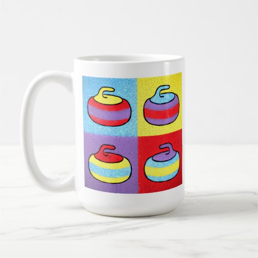 Pop Art Rocks Curling Design Koffiemok (Links)