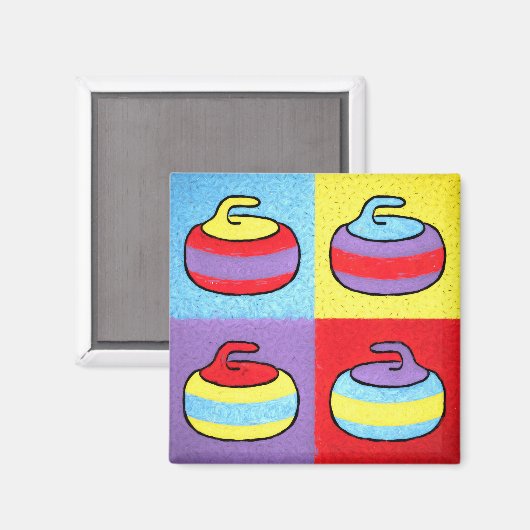 Pop Art Rocks Curling Design Magneet (Voorkant / Achterkant)