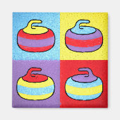Pop Art Rocks Curling Design Magneet (Voorkant)