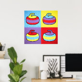 Pop Art Rocks Curling Design Poster (Thuiskantoor)