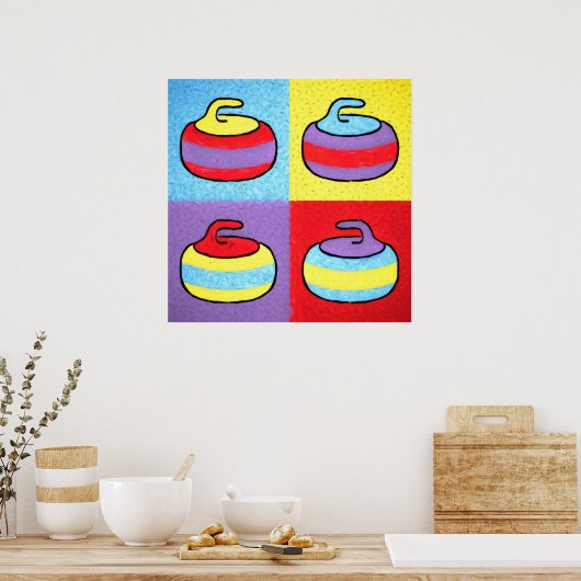 Pop Art Rocks Curling Design Poster (Keuken)