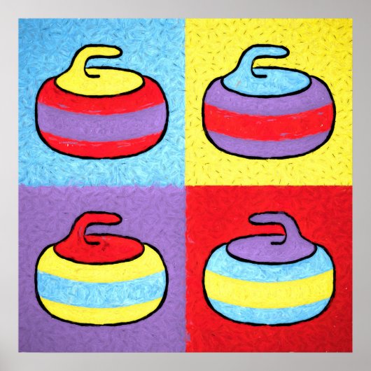 Pop Art Rocks Curling Design Poster (Voorkant)