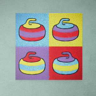 Pop Art Rocks Curling Design Poster