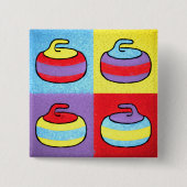 Pop Art Rocks Curling Design Vierkante Button 5,1 Cm (Voorkant)