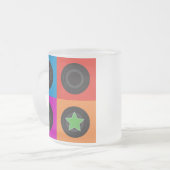 Pop Art Roller Derby Symbols Matglas Koffiemok (Voorkant links)