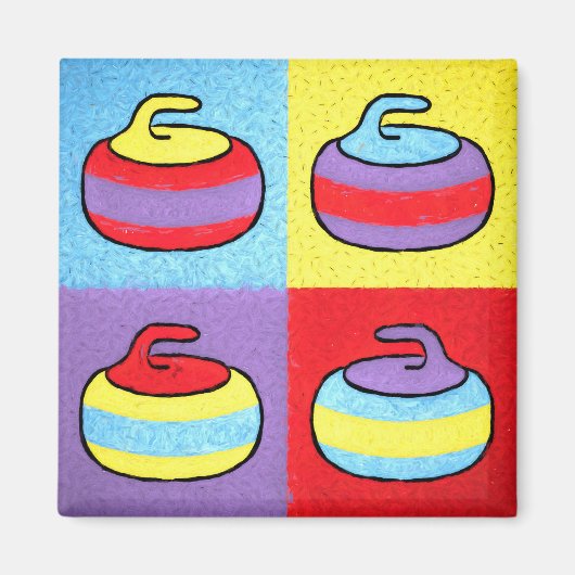 Pop Art Rolt Curling Ontwerp Magneet (Voorkant)