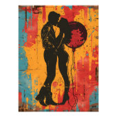 Pop Art Romance: Pareja y Bola de Disco Foto Afdruk (Voorkant)