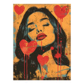 Pop Art Romántico: Mirada Seductora Foto Afdruk (Voorkant)