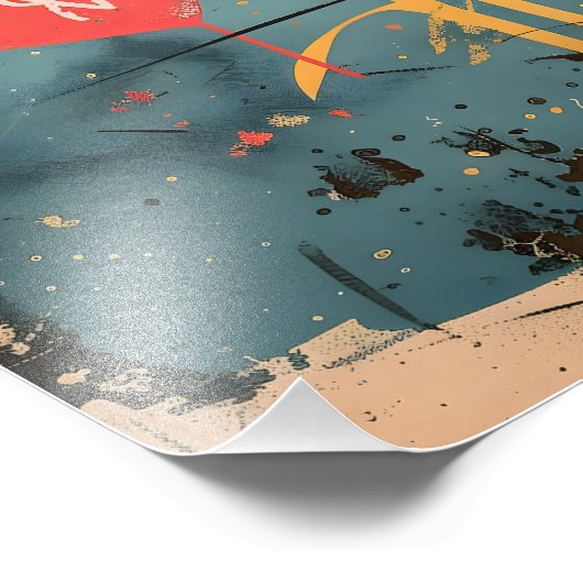 Pop Art Romántico: Ramo de Rosas Foto Afdruk (Hoek)