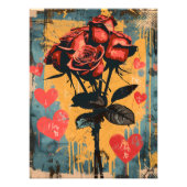 Pop Art Romántico: Ramo de Rosas Foto Afdruk (Voorkant)