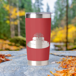 Pop Art Rood met negatieve ruimte fontein Geïsoleerde Drinkbeker