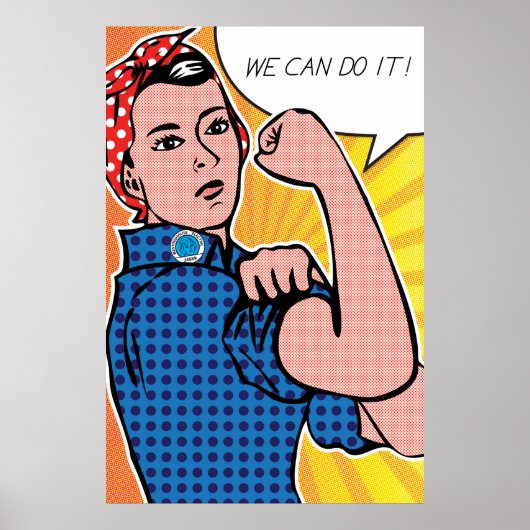 Pop Art Rosie de Riveter die we kunnen doen! Polka Poster (Voorkant)