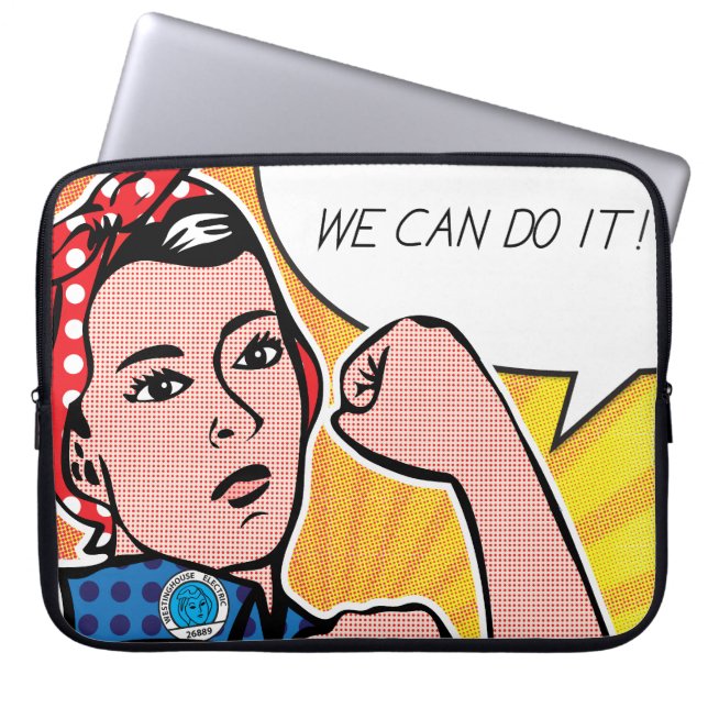 Pop Art Rosie de Riveter Roy Lichtenstein Laptop Sleeve (Voorkant)