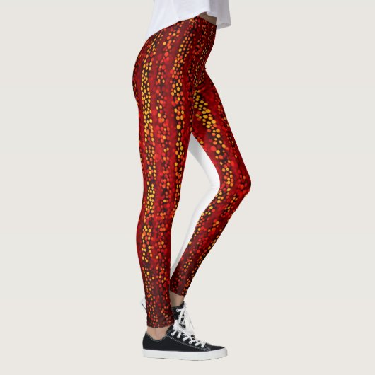 "Pop Art Rouge: Donkerrode dame Leggings" Leggings (Rechts)