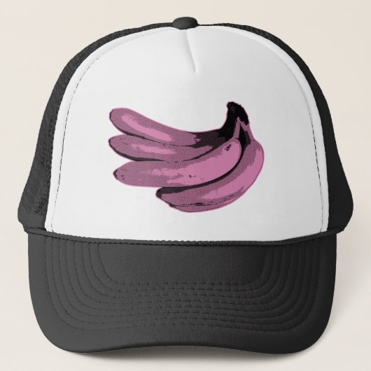 Pop Art Roze Banaan Grafisch Trucker Pet (Voorkant)