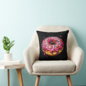 Pop Art Roze Donut Kussen (Stoel)