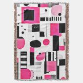 Pop Art Roze Geometrisch Ontwerp Deken (Voorkant Verticaal)