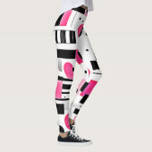 Pop Art Roze Geometrisch Ontwerp Leggings (Rechts)