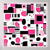 Pop Art Roze Geometrisch Ontwerp Poster (Voorkant)