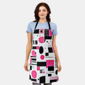 Pop Art Roze Geometrisch Ontwerp Schort (Gedragen)