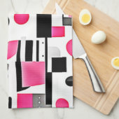 Pop Art Roze Geometrisch Ontwerp Theedoek (Quarter Fold)
