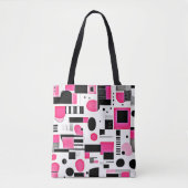 Pop Art Roze Geometrisch Ontwerp Tote Bag (Voorkant)