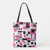 Pop Art Roze Geometrisch Ontwerp Tote Bag (Achterkant)