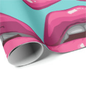 Pop Art roze lips Makeup Cadeaupapier (Rol Hoek)