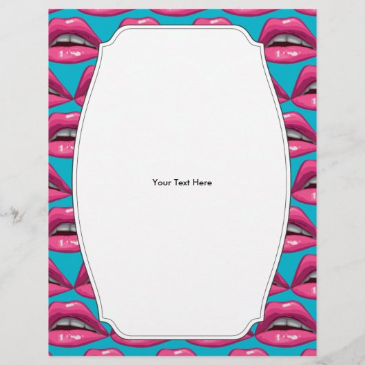 Pop Art roze lips Makeup Flyer (Achterkant)