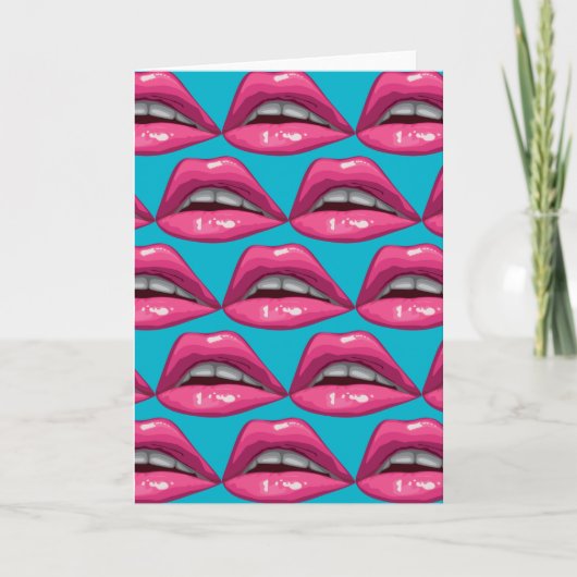 Pop Art roze lips Makeup Kaart (Voorkant)