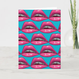 Pop Art roze lips Makeup Kaart