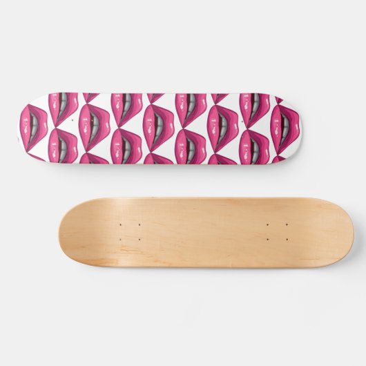 Pop Art roze lips Makeup Skateboard (Horizontaal)