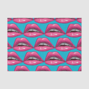 Pop Art roze lips Makeup Tissuepapier