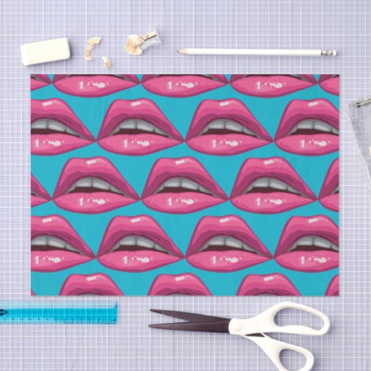 Pop Art roze lips Makeup Tissuepapier (Craft)